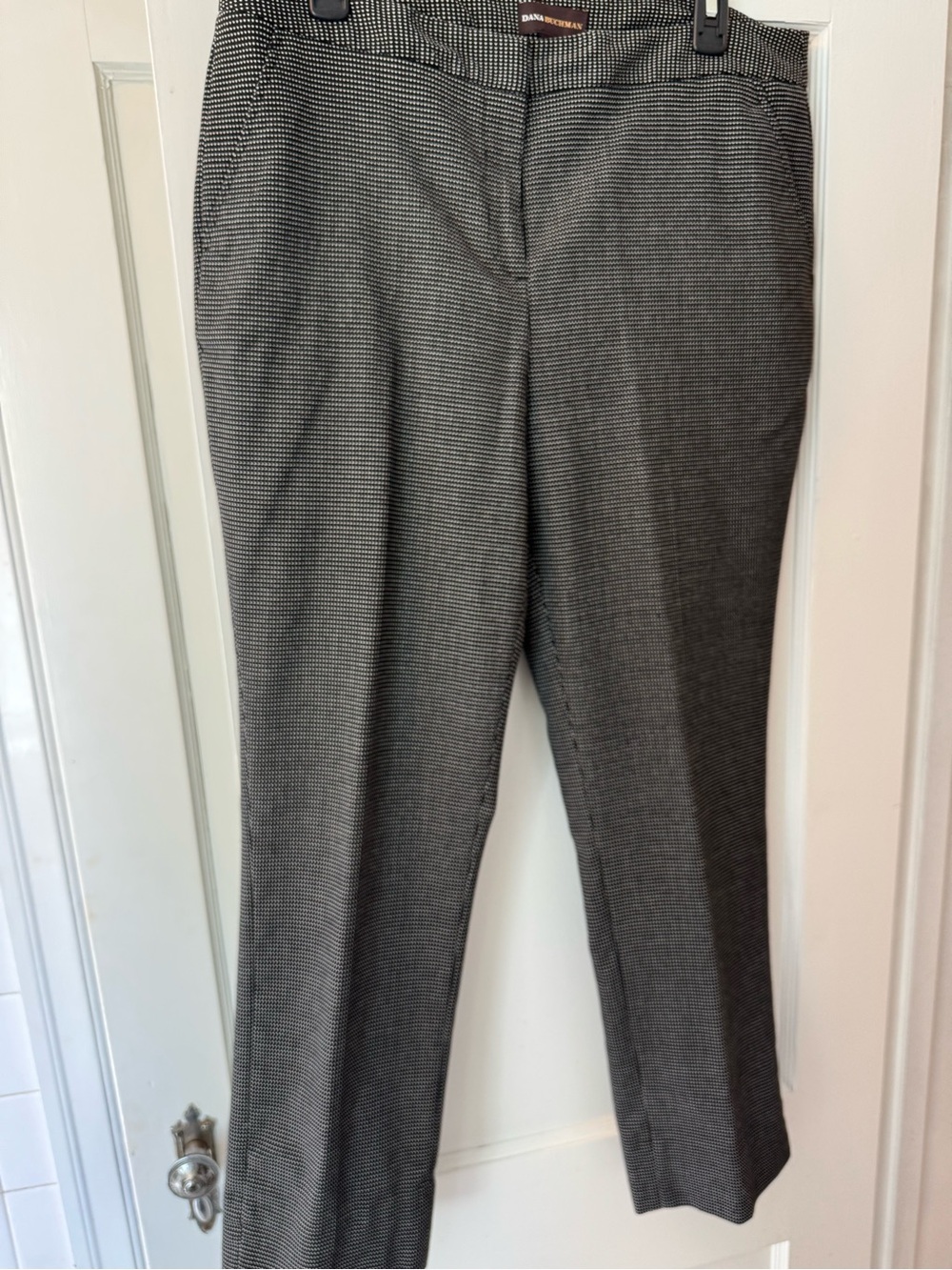 Dana Buchman Black and White Micro-Check Ankle Trousers